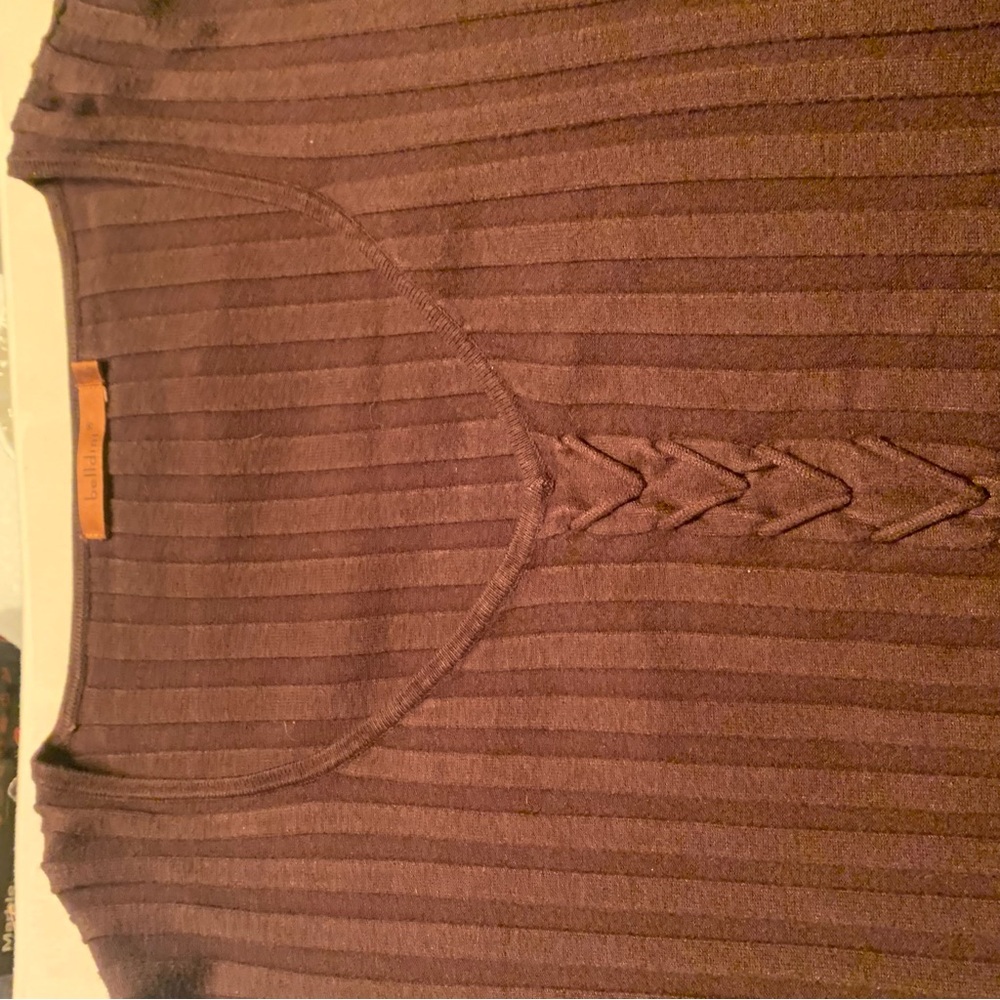 Belldini Chocolate Ribbed Knit Top - Picture 11 of 11